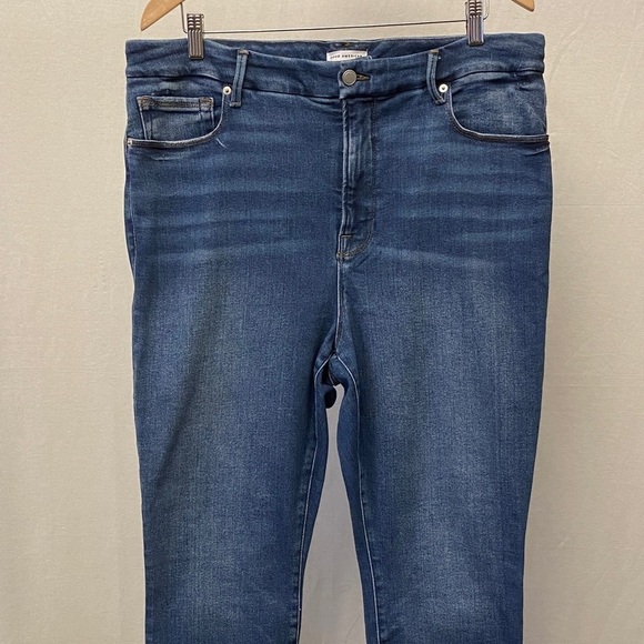 Good American 16 Jeans Skinny High Rise Fray Step Hems Women’s Stretch - Picture 3 of 11